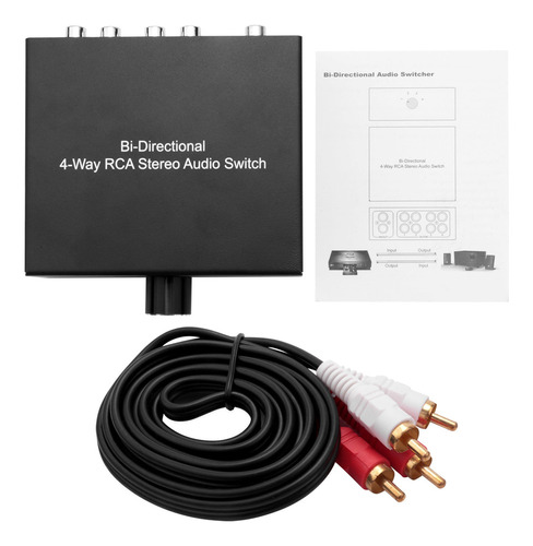 Conmutador De Audio Estéreo Rca Bidireccional De 4 Vías, 1 E