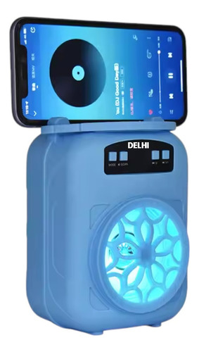 Parlante Portatil Delhi Inalambrico Bluetooth 500w 3 PuLG Color Celeste