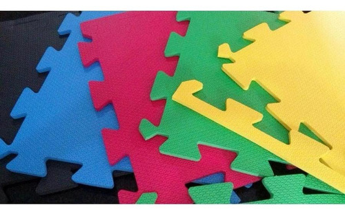 Kit 12 Placas Tatame Eva 50x50x1cm Tapete Infantil Colorido