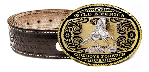Cinto Country Com Fivela Wild America Cowboys Forever