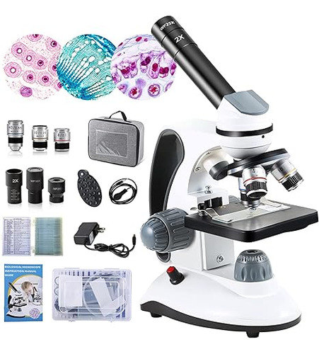 Kit Microscopio Monocular Laboratorio Profesional 40-2000x