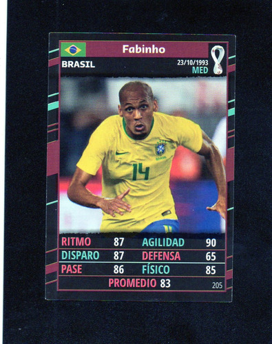 Mundial Qatar 2022. Figurita Card N° 205 Fabinho. Mira!!!