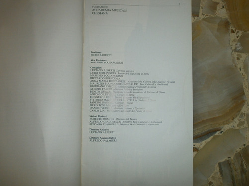Accademia Musicale Chigiana Siena 1990 Corsi Estivi Di Perfe (Usado)