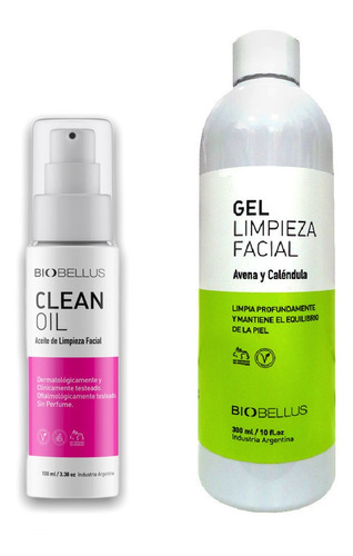 Biobellus Combo Doble Limpieza Facial Clean Oil + Gel Avena