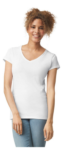 Playera Gildan 64v00l Cuello V Softstyle Para Mujer