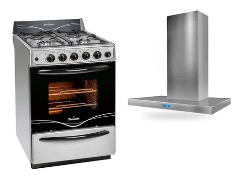 Combo Cocina Gas Florencia 5558a Y Campana Llanos 60 Premium