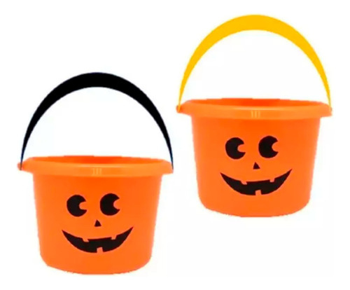 Canasto, Balde, Recipiente Para Dulces Calabaza Halloween