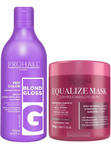 Kit Equalize Mask + Blond Gloss Efeito Loiro Perolado 500ml