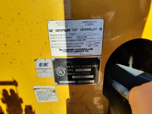 Autoelevador Marca Caterpillar Modelo 2pd5000 Año 2014