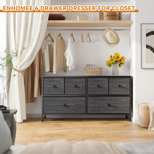 Mesa Para Tv Organizador Mueble Estante Con 6 Cajones