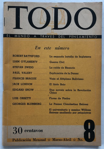 Todo N° 8 El Mundo A Traves Del Pensamiento Marzo 1947