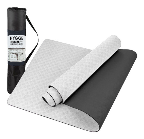 Imagen 8 de 10 de Mat Yoga Súper Ancha Xxl Colchoneta Bicolor Tpe 6mm + Funda