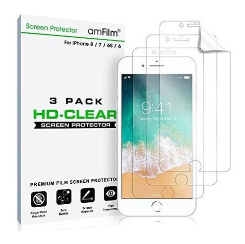 iPhone 8 7 6s 6 Protector De Pantalla Hd Clear Film Protecto