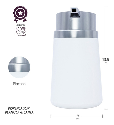 Jabonera De Plástico Para Líquidos Blanco