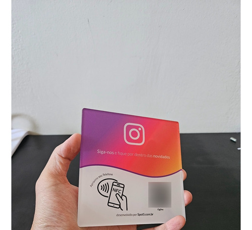Placa Avaliação Seguidores No Ig - Qr Code + Nfc