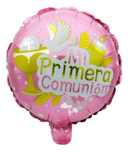 Paquete Globos Metalizado Mi Primera Comunión * 6 Unidades