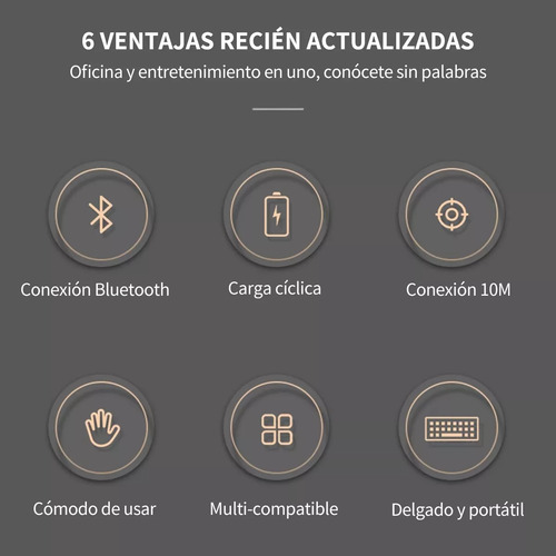 Bluetooth Keyboard & Mouse Kit For Celulares, Laptop, Tablet