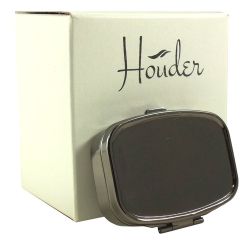 Houder - Pastillero Decorativo De Metal Gris Con Caja De Reg