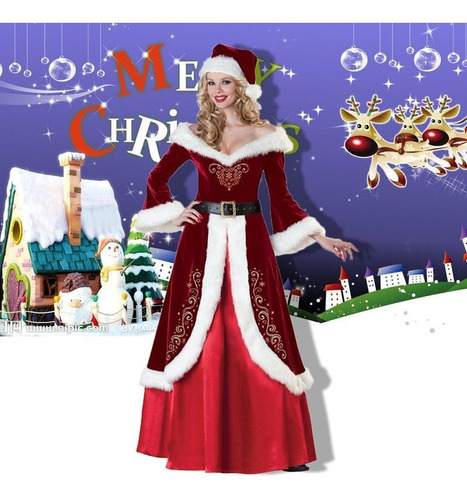 Disfraz Navideño De Lujo Para Hombre, Disfraz De Papá Noel U