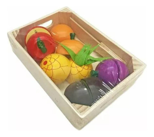 Set De 5 Frutas De Madera Para Cortar Con Cuchillo Cksur0617