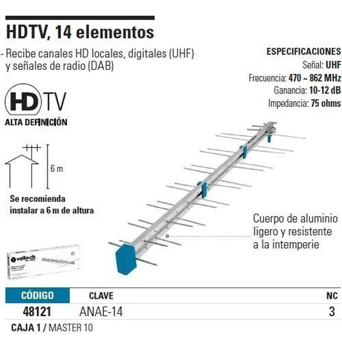 Antena Aerea 14 Elementos Voltech 48121