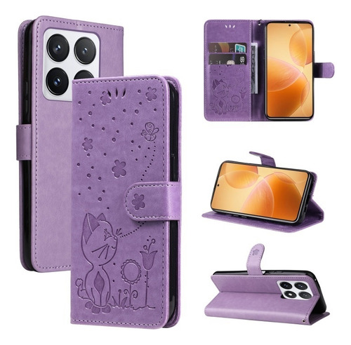 Funda Con Diseño De Gato Y Abeja For Xiaomi 14t/14t Pro