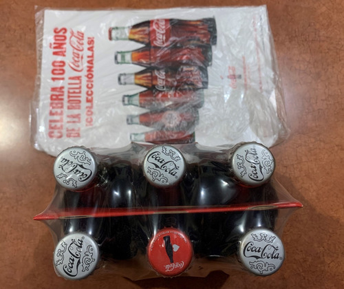 Coca Cola Edición 100 Años Canastilla 06 Botellas - Año 2015 (Usado)