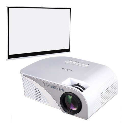 Kit Proyector + Pantalla 100  Gadnic Full Hd 1200 Lumens Tv