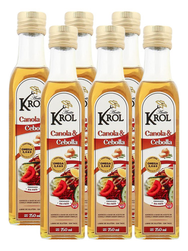 Aceite De Canola & Cebolla Krol Virgen 250ml Pack X6