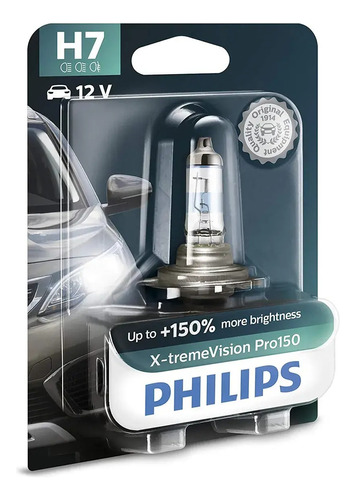 Ampolleta H7 55w 150% +brillo X-tremevision Pro150 Philips