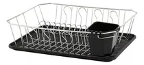 Comprar Escurridor De Platos Y Cubiertos Cromado Con Bandeja Negra