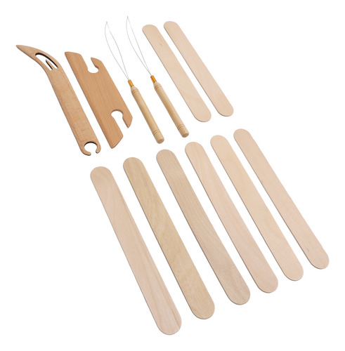 Kit De 12 Unidades Para Tejer Lanzaderas De Madera De Haya P