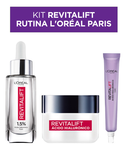 Kit Loreal Revitalift Rutina Ácido Hialurónico De Día