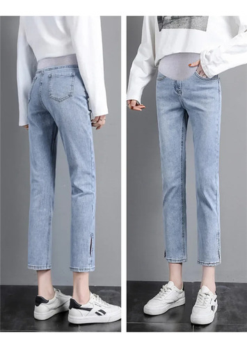 Pantalones Cortos Con Abertura Lateral Y Pantalones Vaqueros