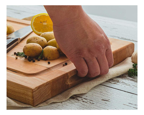 John Boos Block Bbqbd Tabla Para Picar Reversible, Madera D. Color Arce Con Ranura Para Jugo