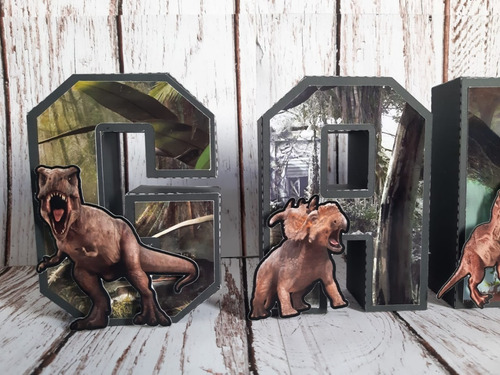 5 Letras 3d Jurassic Park Jurassic World Candy Decoracion