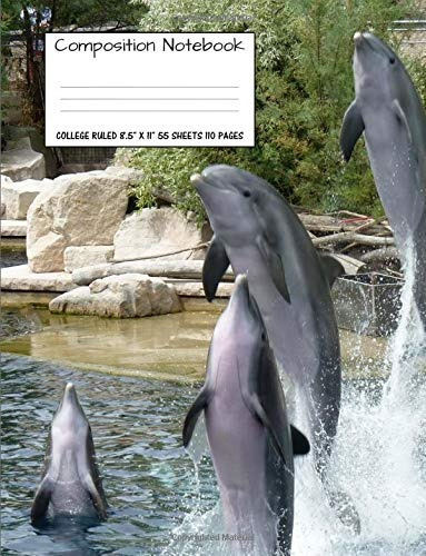 Composition Notebook College Ruled Dolphin Water Cute Compos