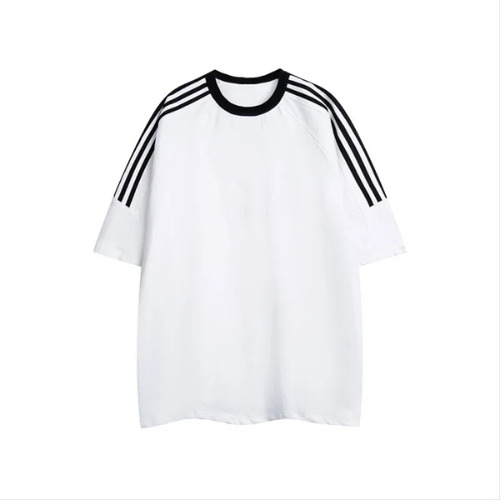 Camiseta Casual Retro De Algodón Con Tres Barras, Unisex, Pa