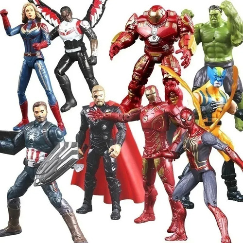 Muñeco Articulado Avengers Hulk Thanos Spiderman Ironman X1