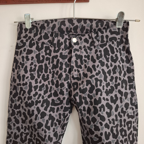 Pantalon Chupin Cierres Animal Print Elastizado 36 Nuevo