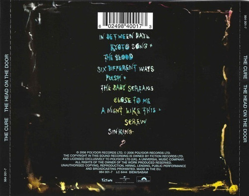 The Cure  The Head On The Door Cd