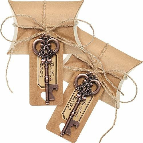 100 Sets Metal Large Skeleton Key Bottle Openers Wedding Fav