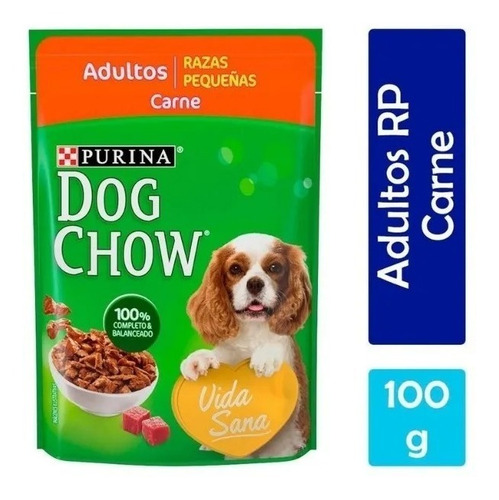 20 Sobres Dog Chow Adulto Raza Pequeña Sabor: Carne