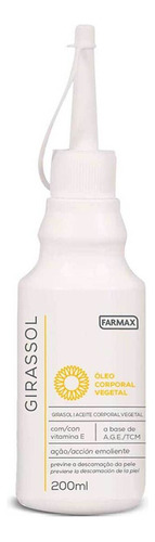 Oleo Corporal De Girassol Farmax 200ml Com Vitamina E Tipo De Embalagem Frasco Com Aplicador