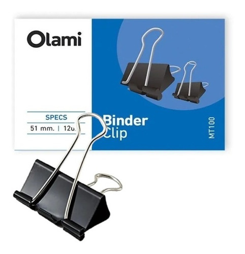 Broches Binder Clip Olami 51mm Caja X12 Uni