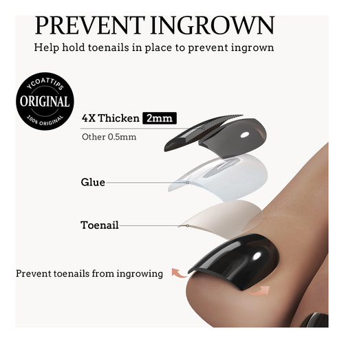 Btartboxnails Ycoattips Para Mujer, 160 Unidades