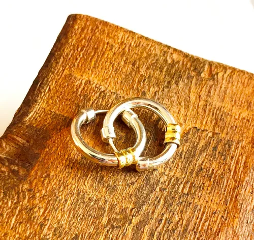 Aros de plata y oro argollas new arrivals