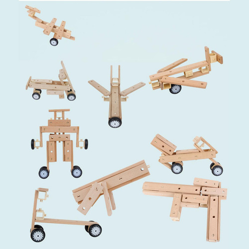 Conjunto De Bloques De Construcción De Madera, Tableros De