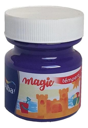 Tempera Albamagic Pote 275g Colores Clasicos Jardin Escolar Color Violeta