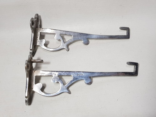 Imagen 2 de 8 de Antiguas Ménsulas Bronce Niquelado Baño Repisa Mag 59231